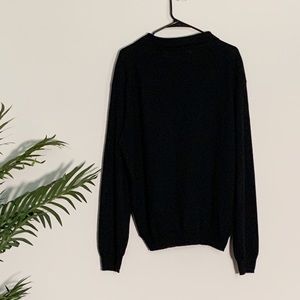 Black knit sweater like polo shirt